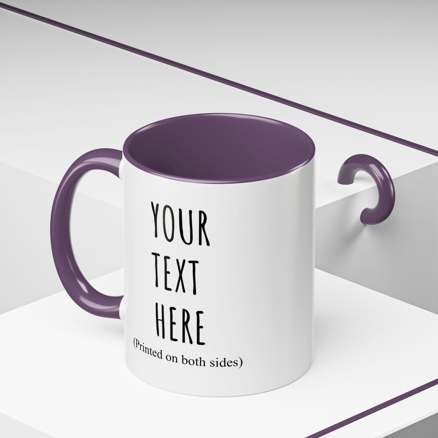 Personalized Accent Coffee Mug – Custom Text Printed Both Sides (11oz & 15oz) - 14676
