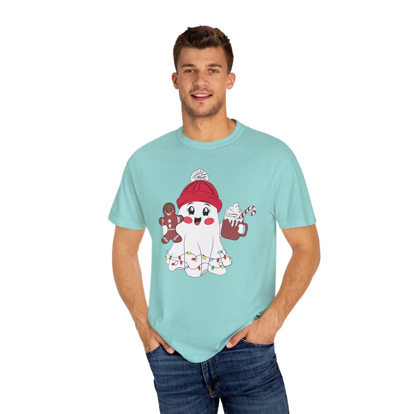 Christmas Ghost - Unisex Garment-Dyed T-shirt - 10408