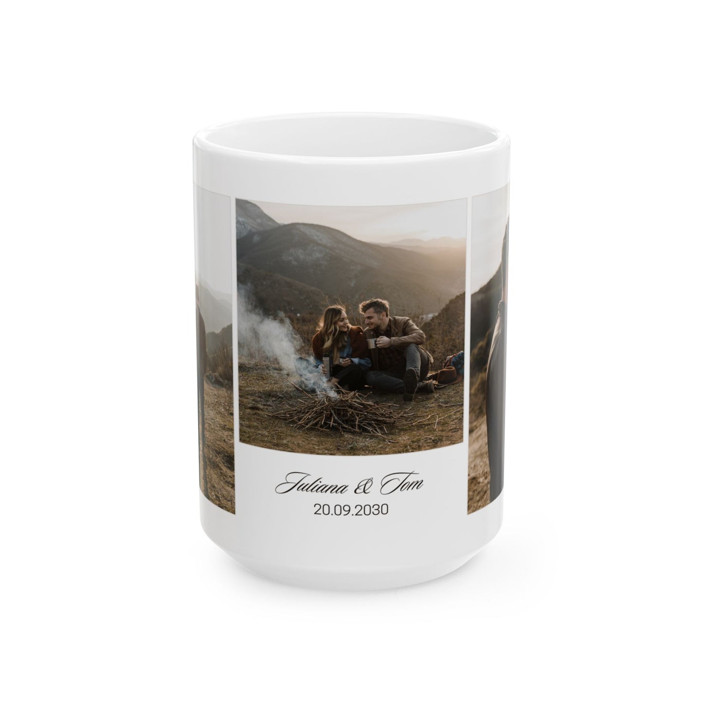 Julian & Tom, Couple's Photos, Customizable - Ceramic Mug, (11oz, 15oz) - 11030