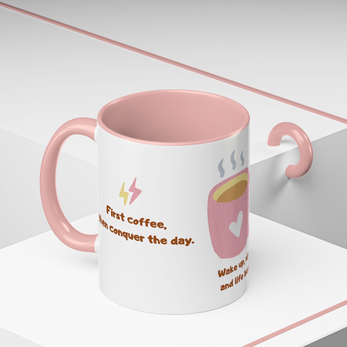 Wake Up, Sip Up, Life Begins - Accent Coffee Mug (11, 15oz) - 11332