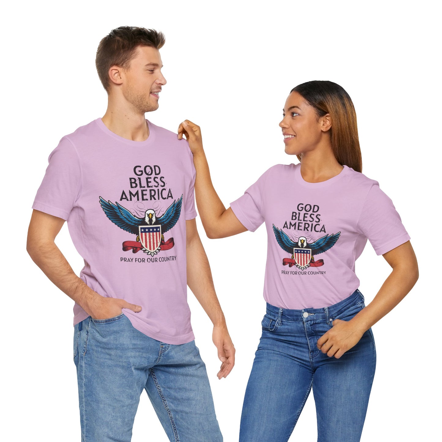 God Bless America Unisex Tee | Patriotic Shirt, American Eagle Design, Casual Wear, Independence Day, Gifts for Veterans - 13786