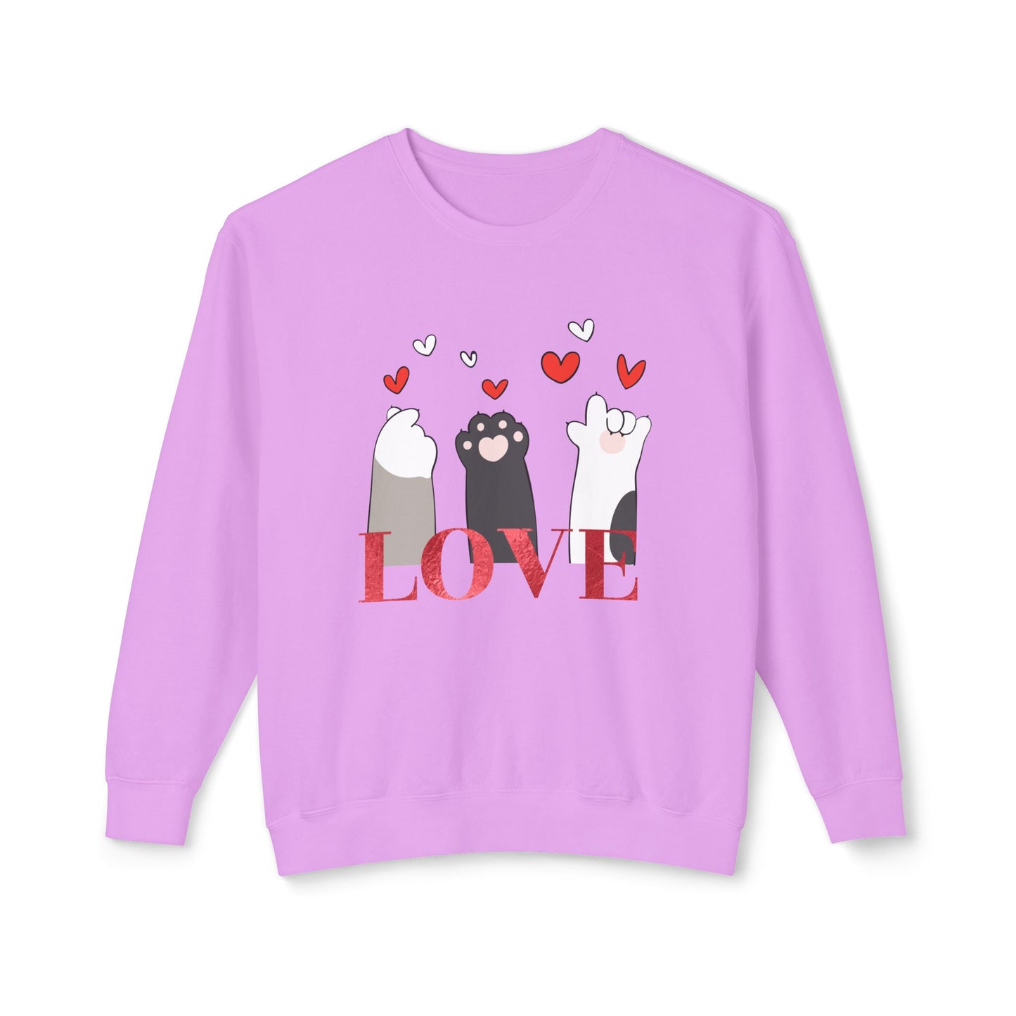 Pet's Paws, Love - Unisex Lightweight Crewneck Sweatshirt - 11477
