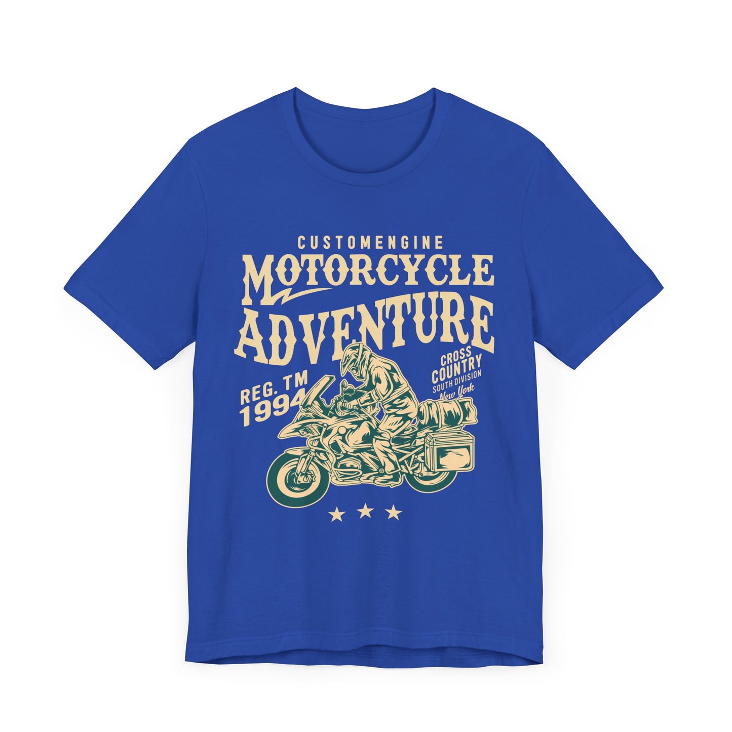Custom Engine, Motorcycle Adventure - Unisex Jersey Short Sleeve Tee - 13146