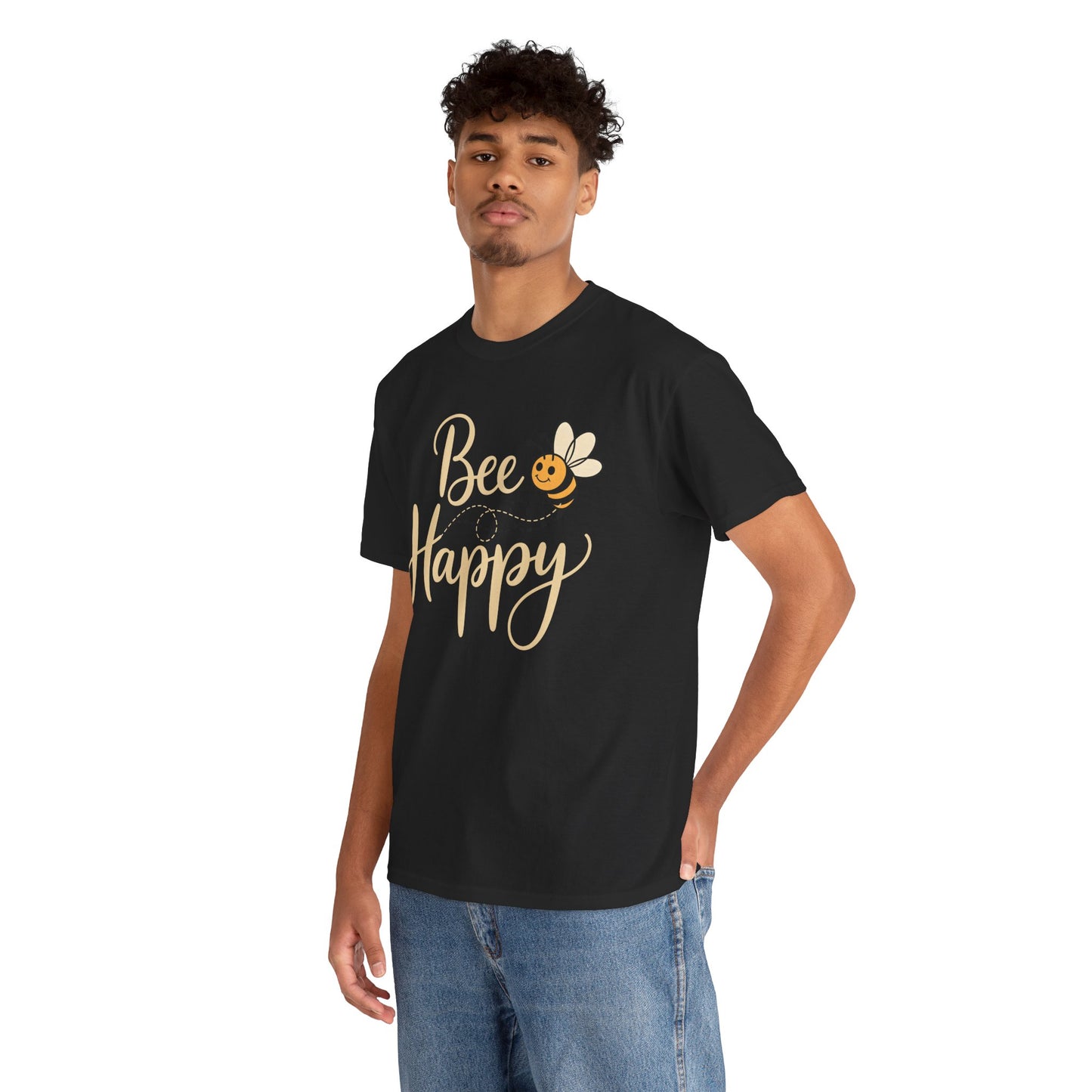Bee Happy T-Shirt — Cute Bee Graphic Tee, Positive Vibes Gift Shirt - 14864
