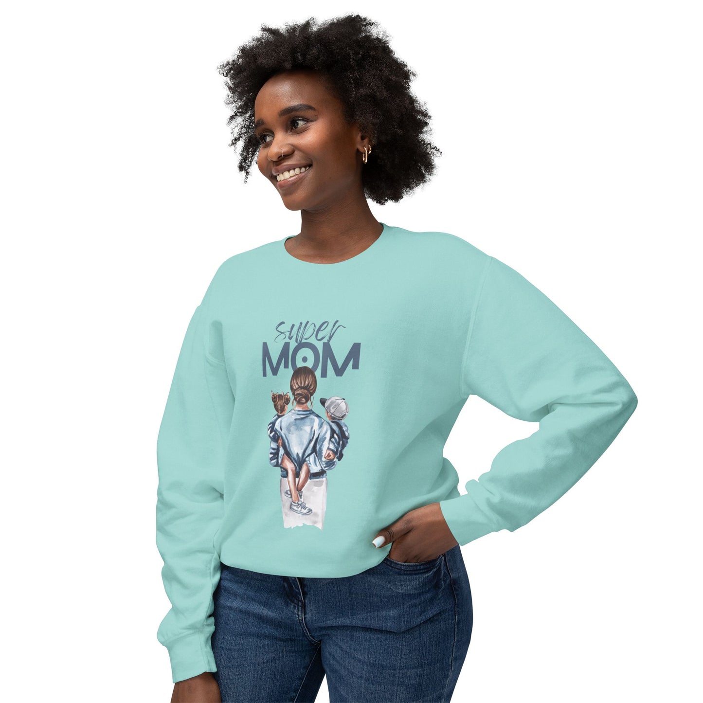 Super Mom - Unisex Lightweight Crewneck Sweatshirt - 10593