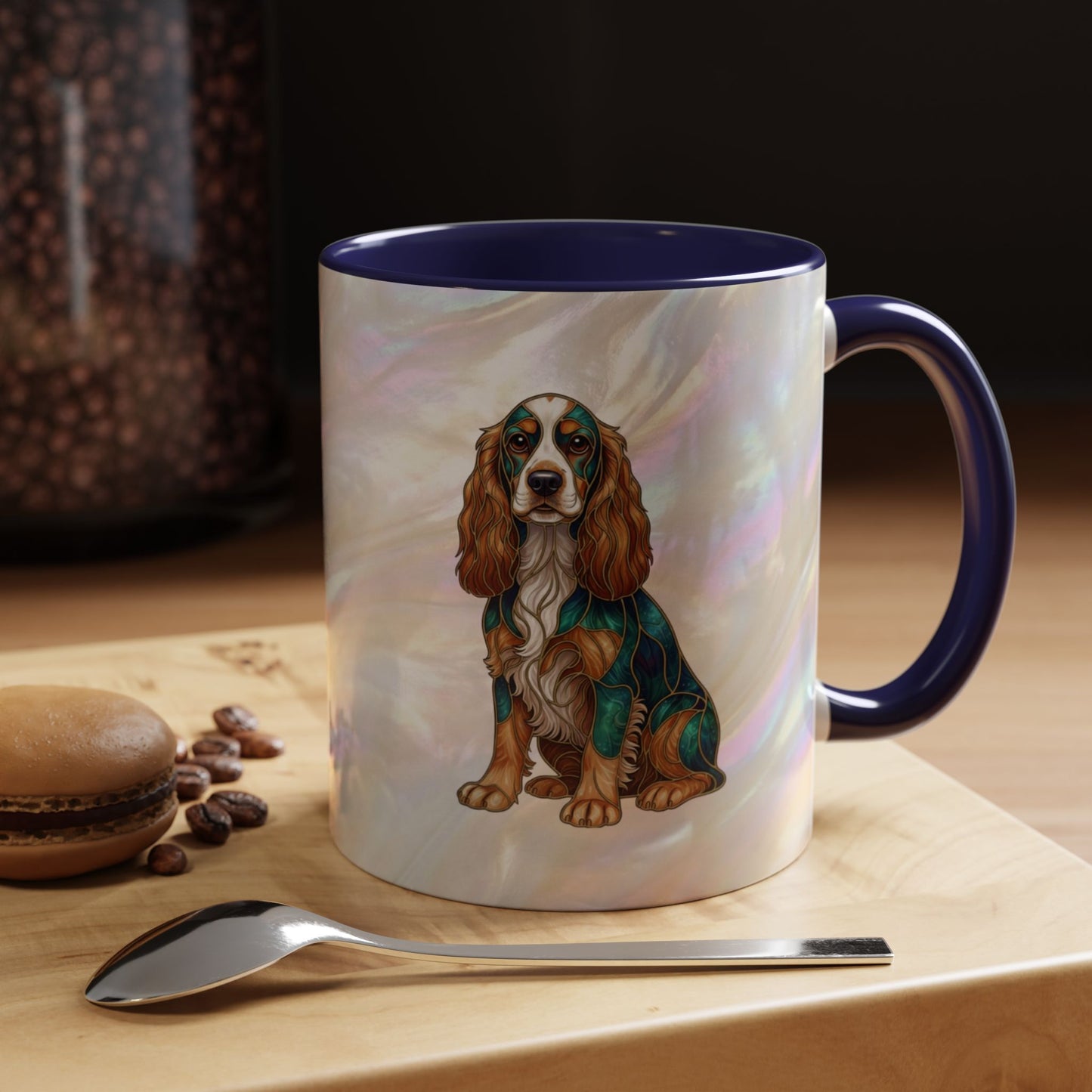 Cocker Spaniel Accent Coffee Mug -Stained Glass Style (11/15oz) - 14626