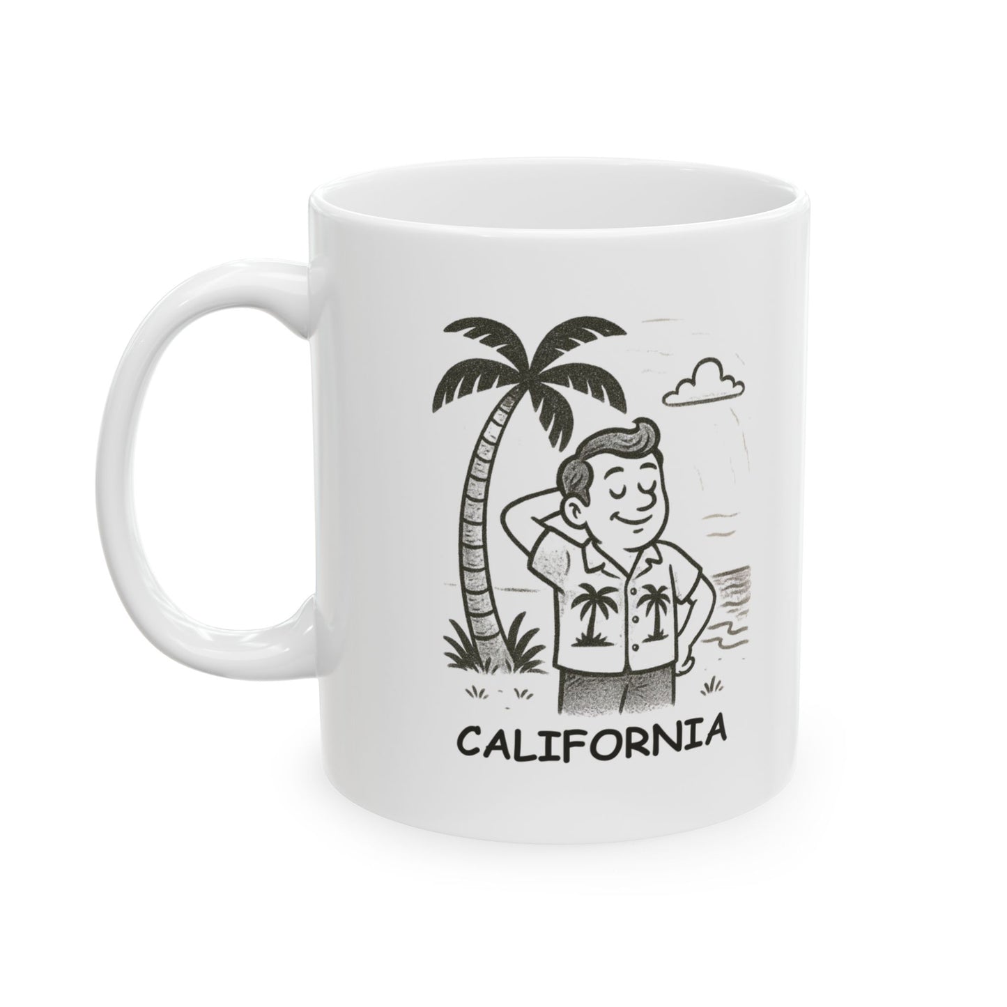 "Life’s better with palm trees and ocean breeze." California Ceramic Mug - 12693