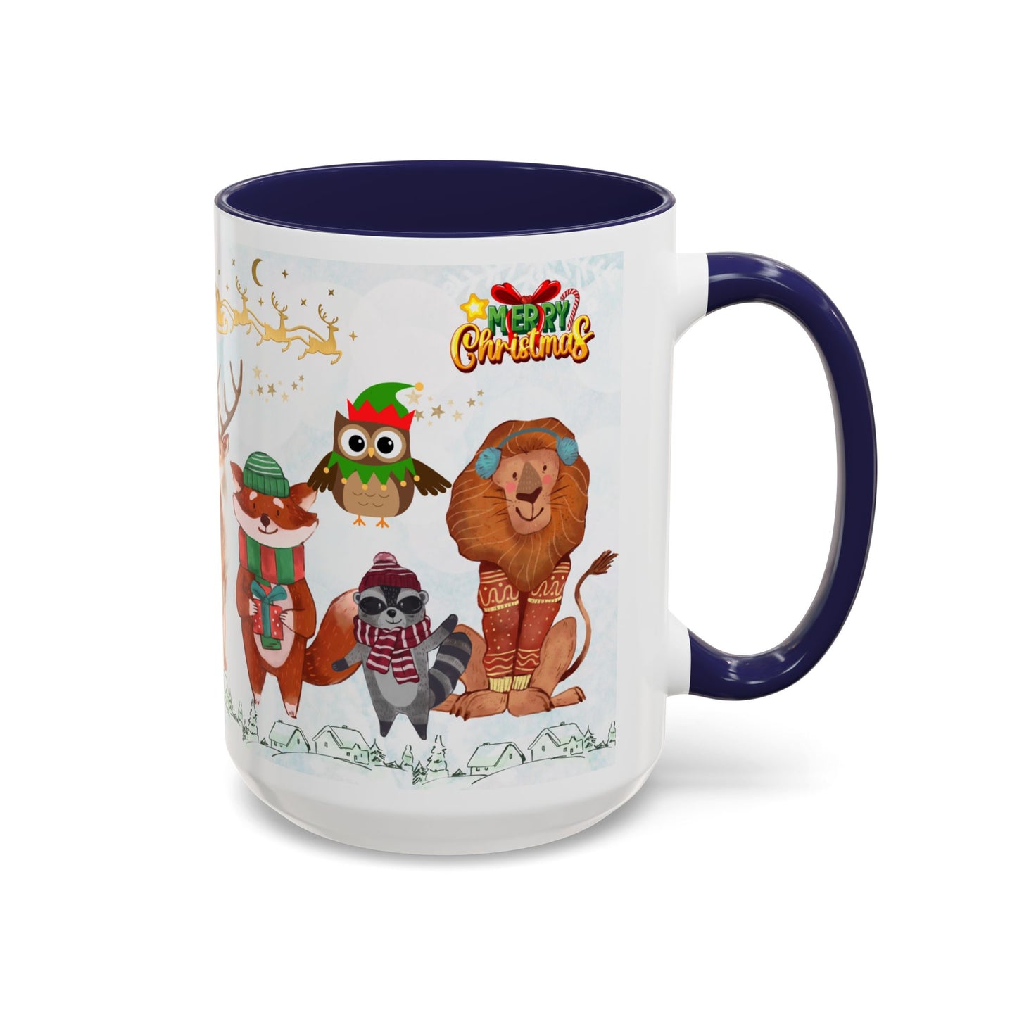 Merry Christmas, Animals - Accent Coffee Mug (11, 15oz)