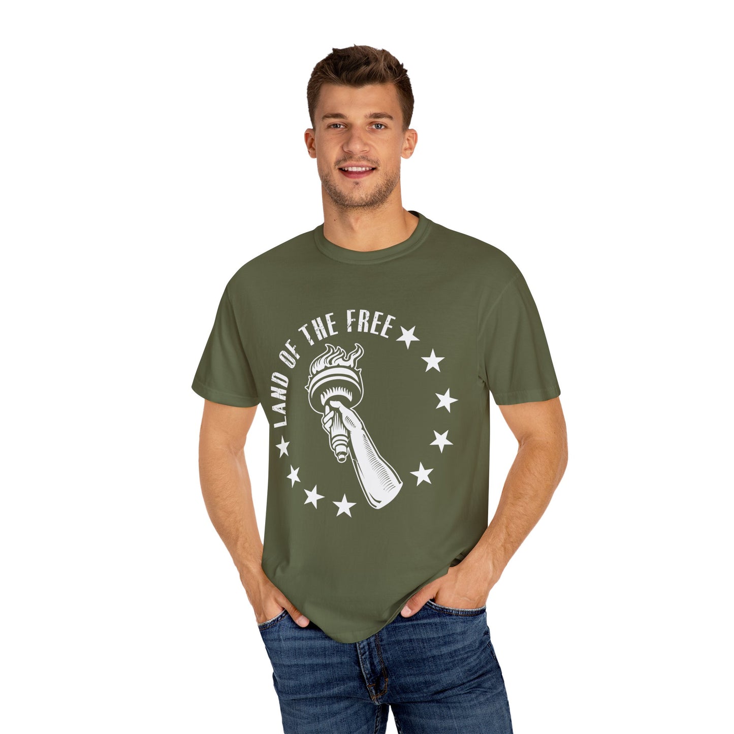 Land Of the Free Graphic T-Shirt, Casual Wear for Independence Day, Gift for Freedom Lovers, Unisex Tee for Everyday Style, Comfort and Style - 13640