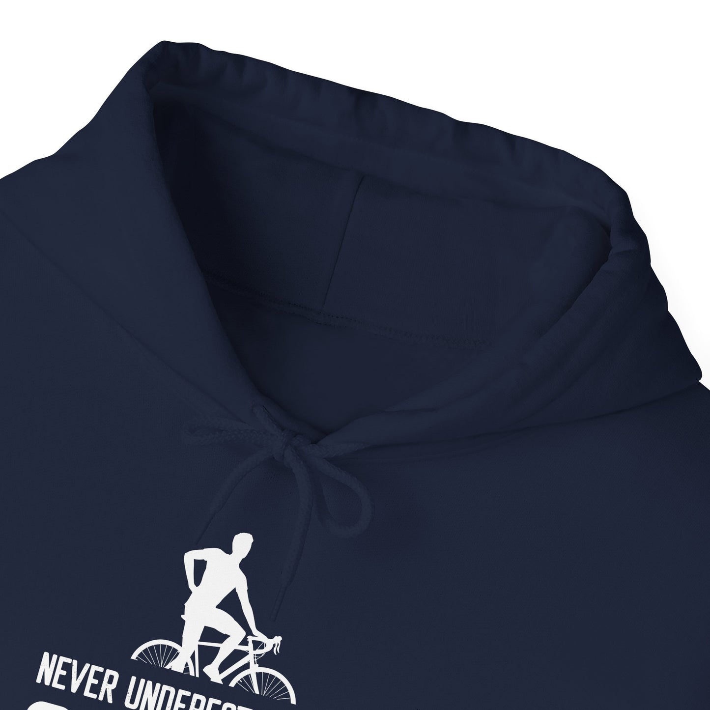 Never Underestimate An Old Guy On A Bicycle - Unisex Heavy Blend™ Hooded Sweatshirt