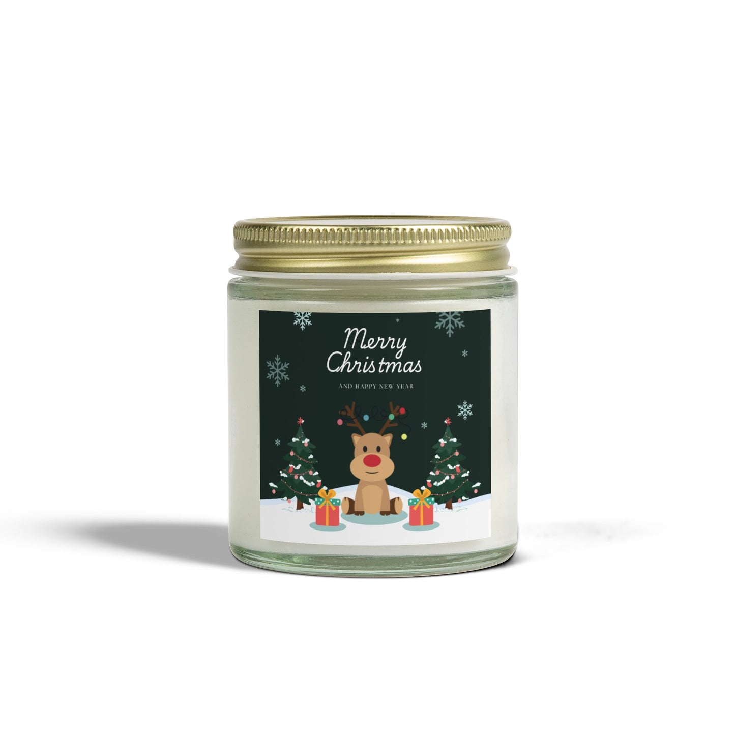 Merry Christmas, Happy New Year - Scented Candles, Coconut Apricot Wax (4oz, 9oz)