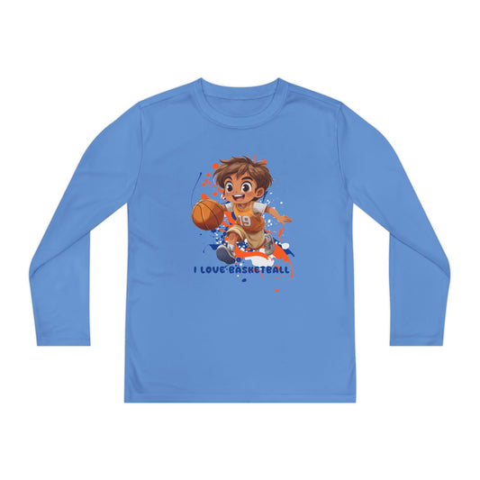 I Love Basketball - Youth Long Sleeve Competitor Tee - 11310