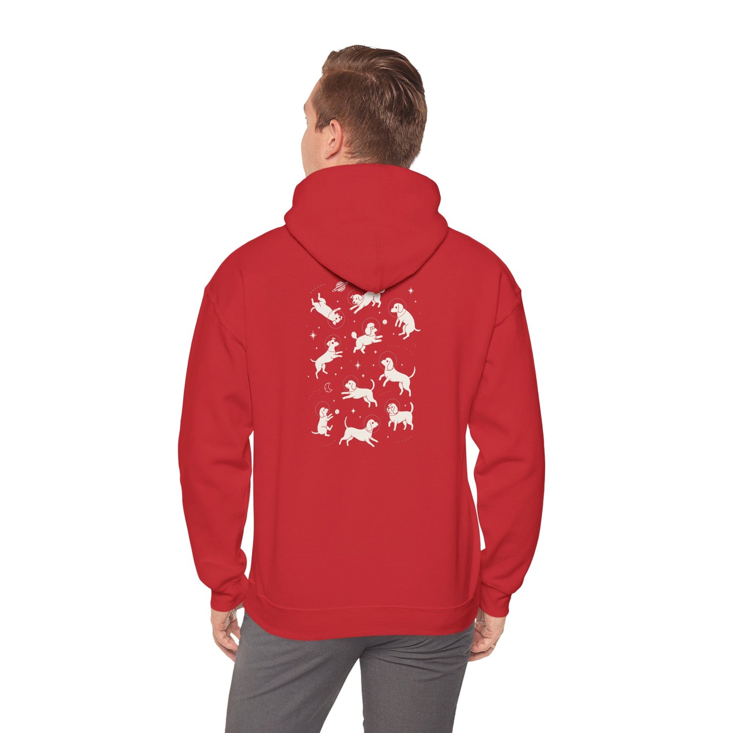 Dog in Space Hoodie – Space Puppy Graphic Hooded Sweatshirt, Unisex Heavy Blend™ - 14679
