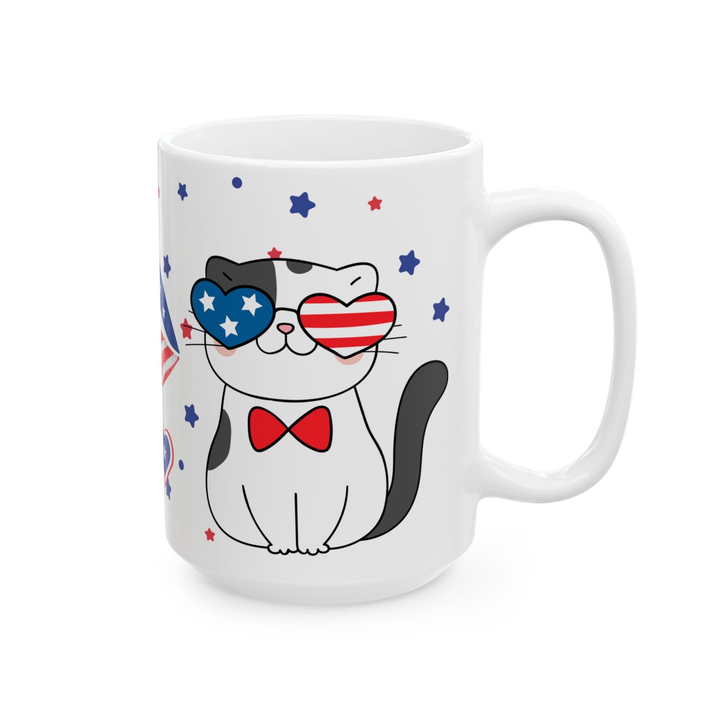 July 4, Cat's Kiss - Ceramic Mug, (11oz, 15oz) - 10586