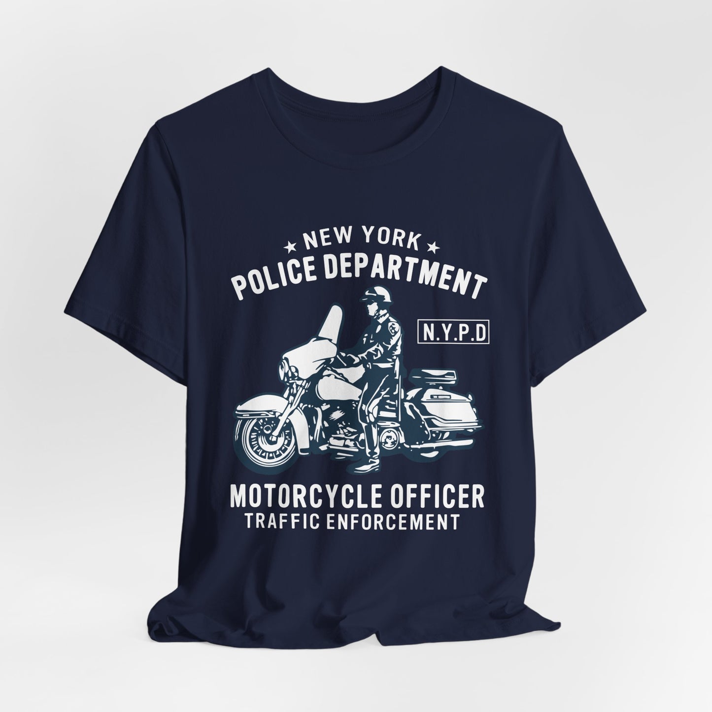 NY Police Department, Motorcycle Officer - Unisex Jersey Short Sleeve Tee - 13252