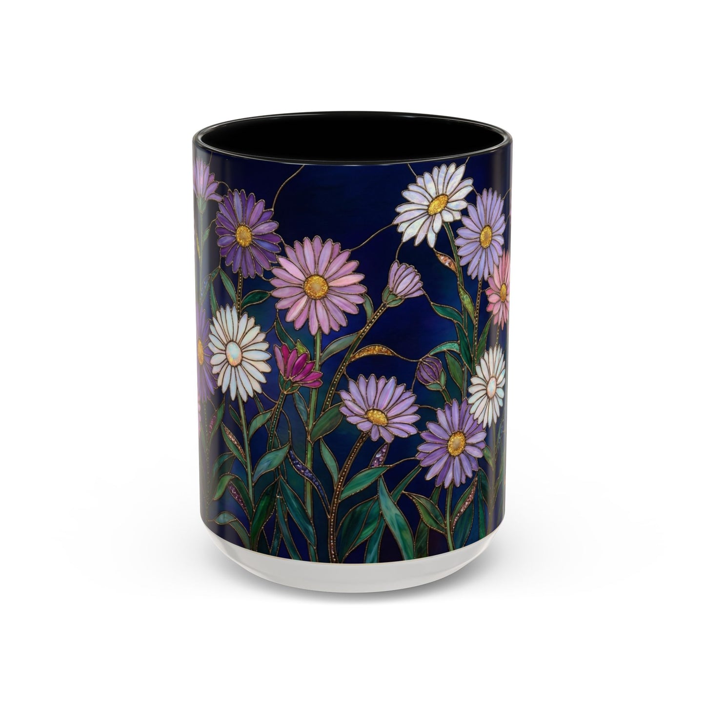 Aster Flower Coffee Mug — Stained Glass Design 11/15oz - 14553
