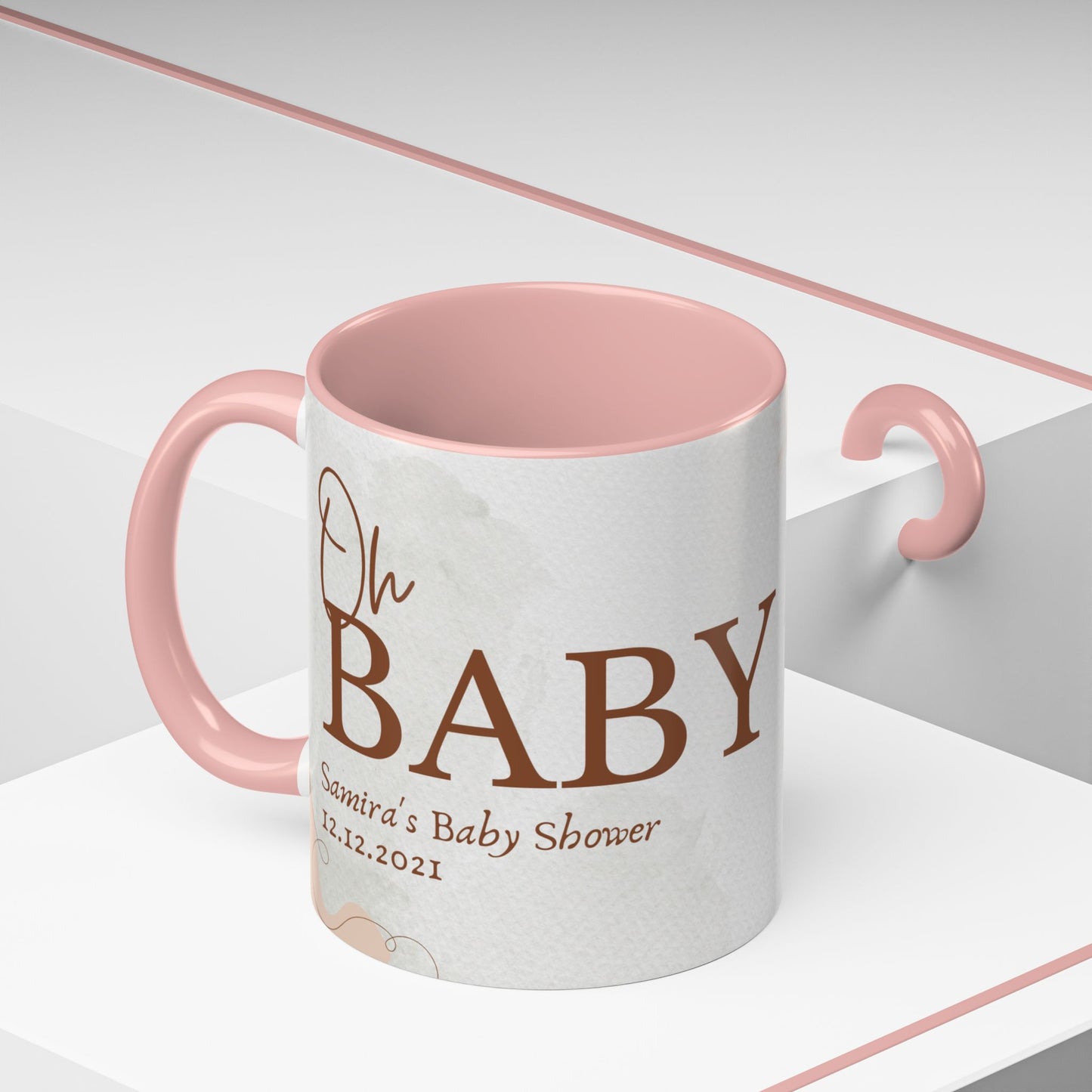 Oh Baby, Samira's Baby Shower, Customizable - Accent Coffee Mug (11, 15oz) - 10882