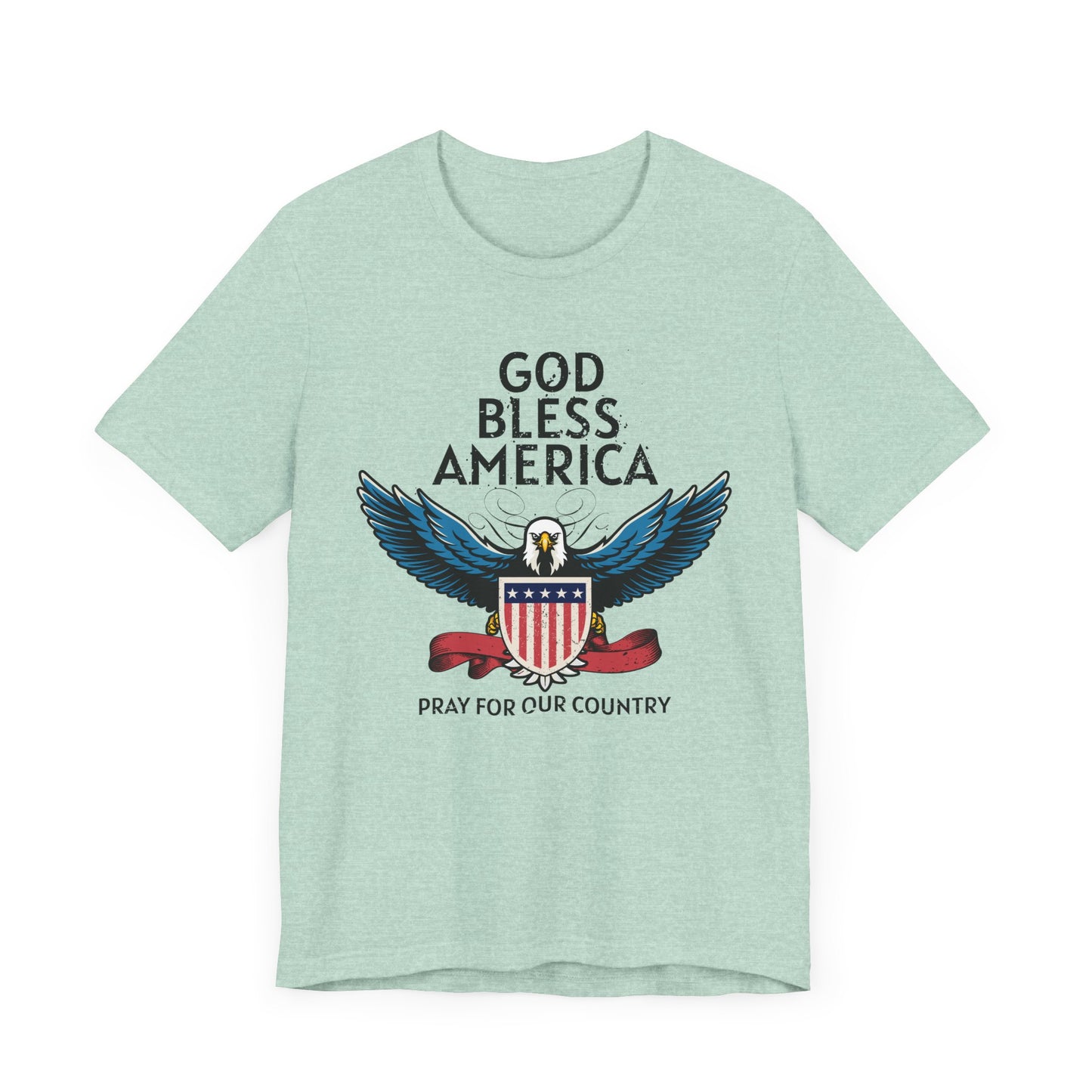 God Bless America Unisex Tee | Patriotic Shirt, American Eagle Design, Casual Wear, Independence Day, Gifts for Veterans - 13786