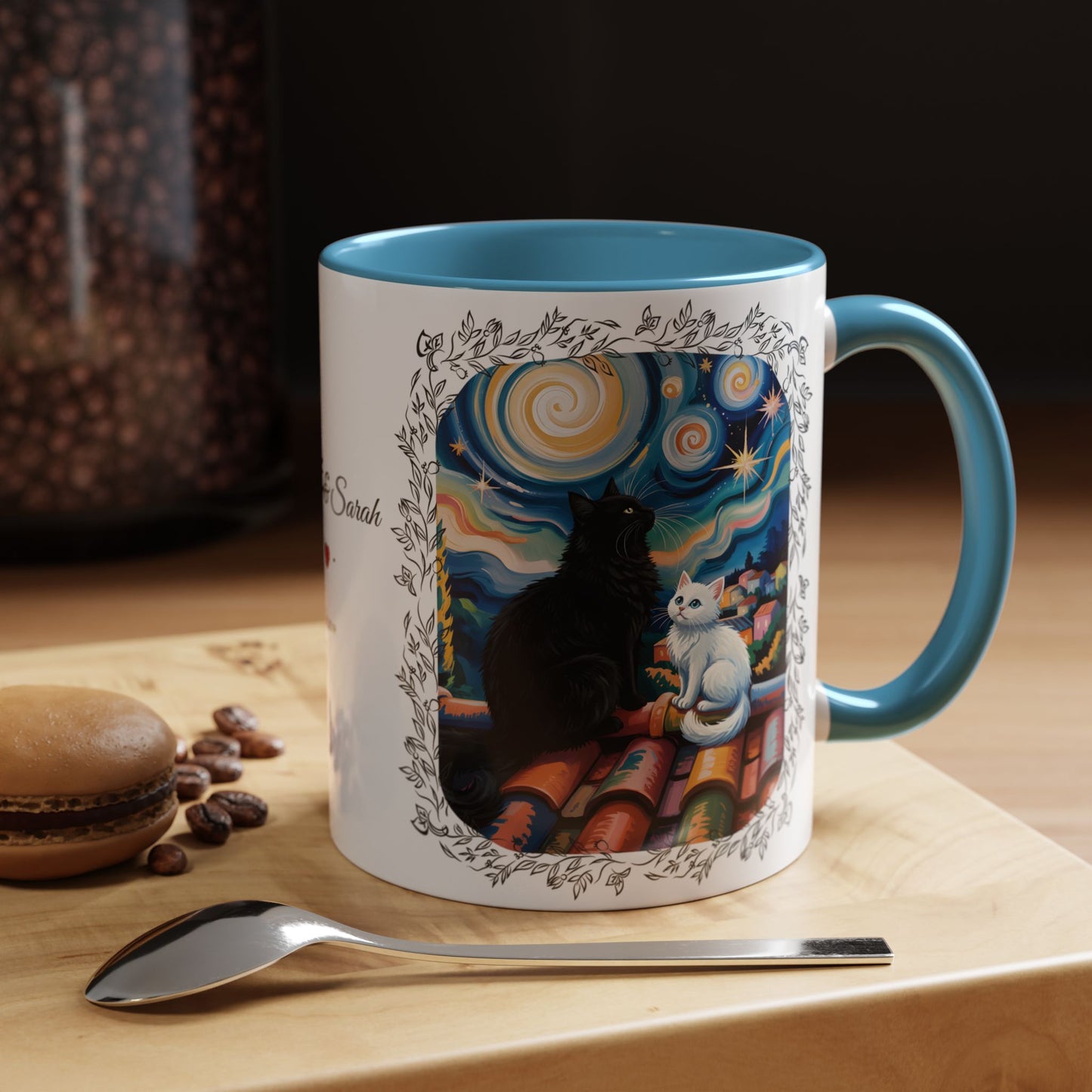 Starry Night Cats Coffee Mug – Van Gogh Inspired Cat Art | Cat Lovers Gift (11oz / 15oz) - 14758
