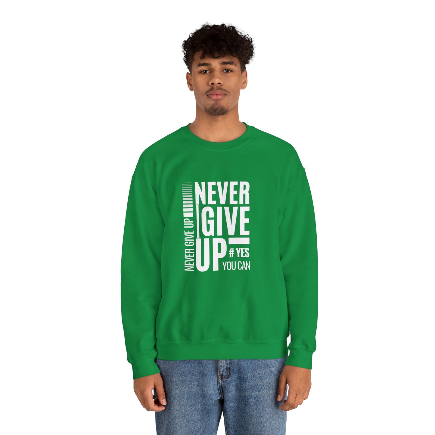 Never Give Up, Yes You Can - Unisex Heavy Blend™ Crewneck Sweatshirt