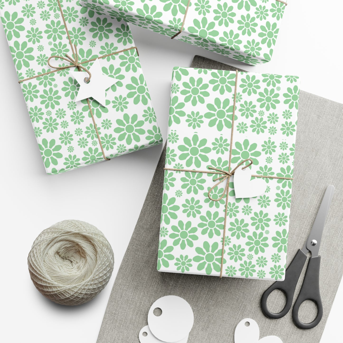 Green Floral Pattern - Gift Wrap Papers - 10215