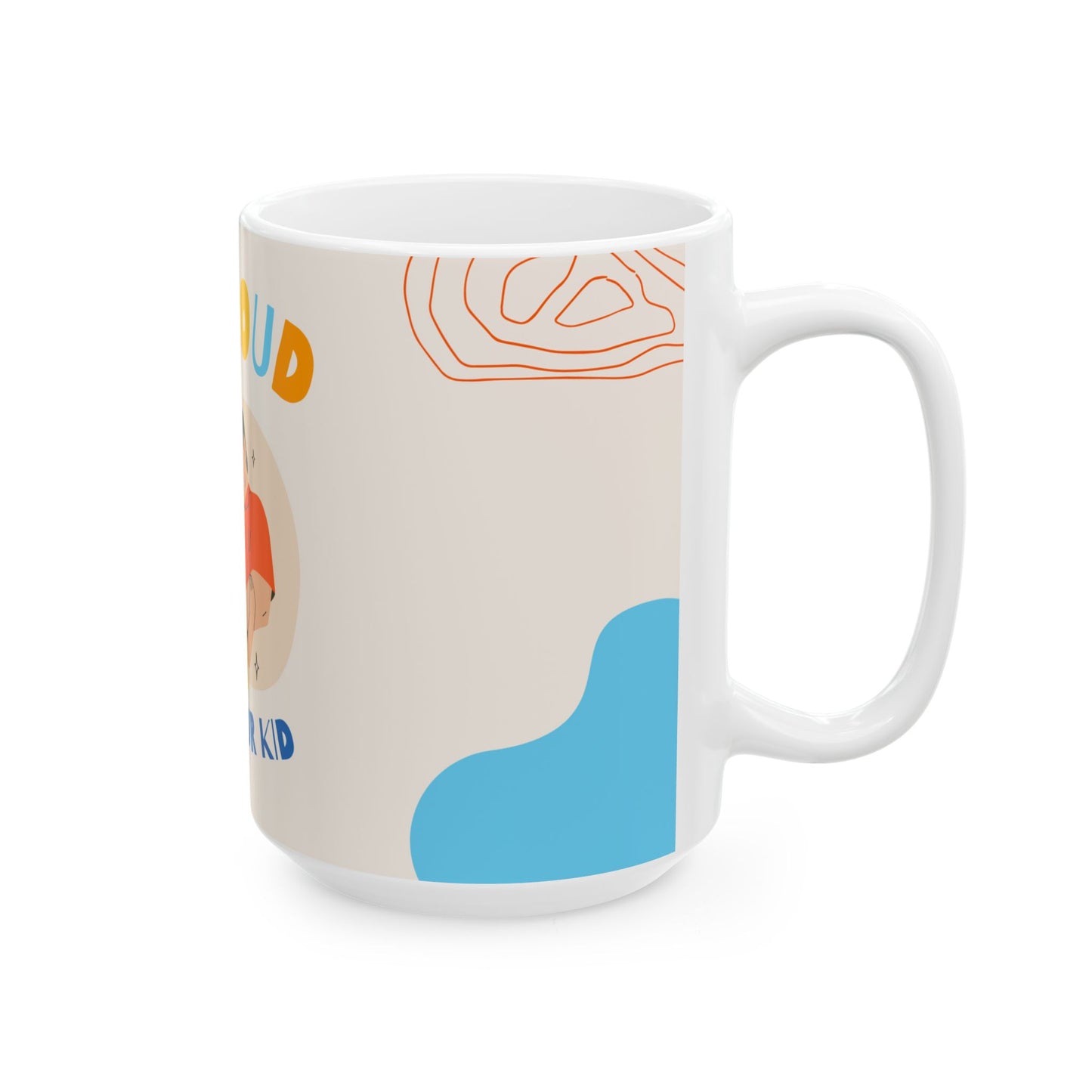 Proud Parent Ceramic Mug, Family Gift, Coffee Cup for Parents, Personalized Parent Mug, Mom Dad Kid Gift - 14053