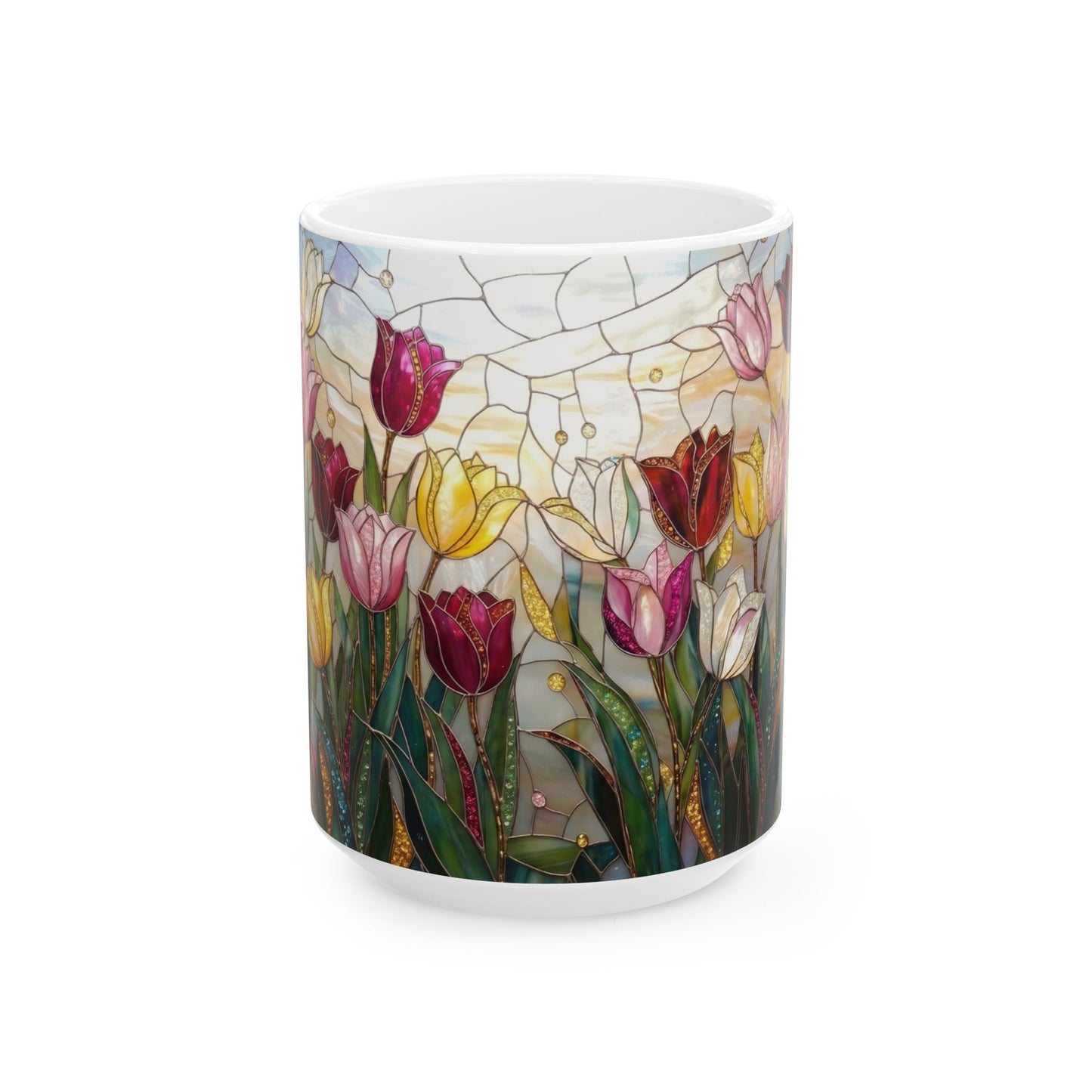 Stained Glass Tulip Ceramic Mug (11oz & 15oz) - 14517