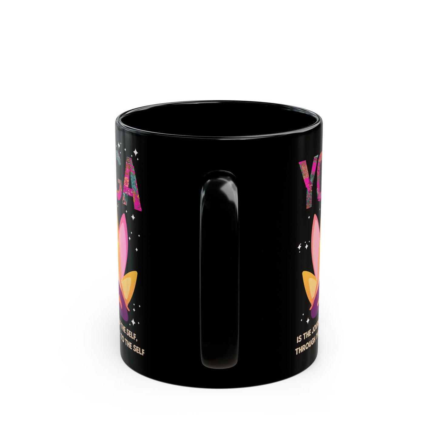Yoga Is The Journey Of The Self Through The Self To The Self – Black Mug (11oz & 15oz) - 13214