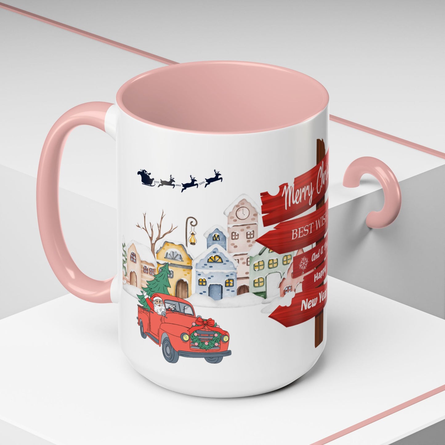 Merry Christmas - Accent Coffee Mug (11, 15oz)