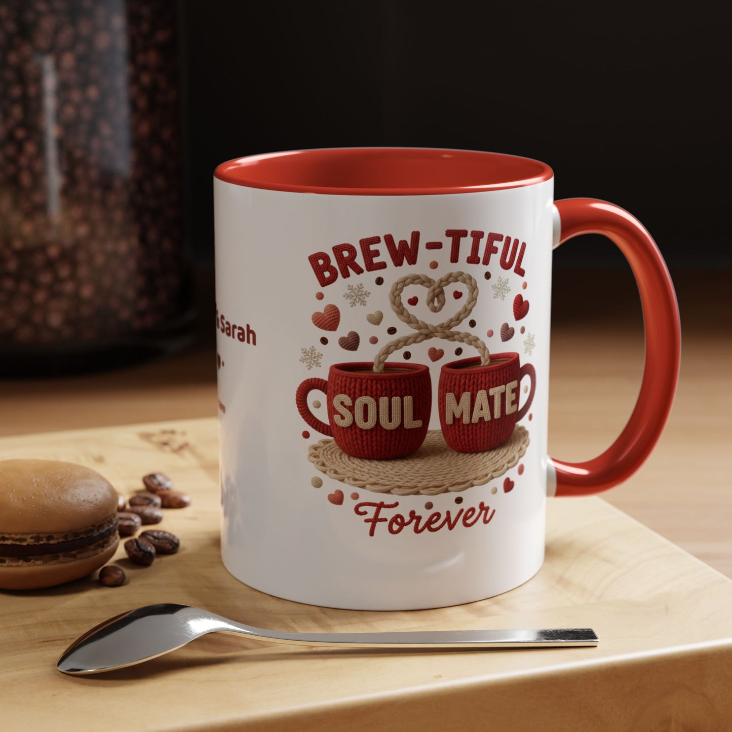 Brew-tiful Soulmates Forever Personalized Mug — Custom Names & Established Date (11oz / 15oz) - 14746