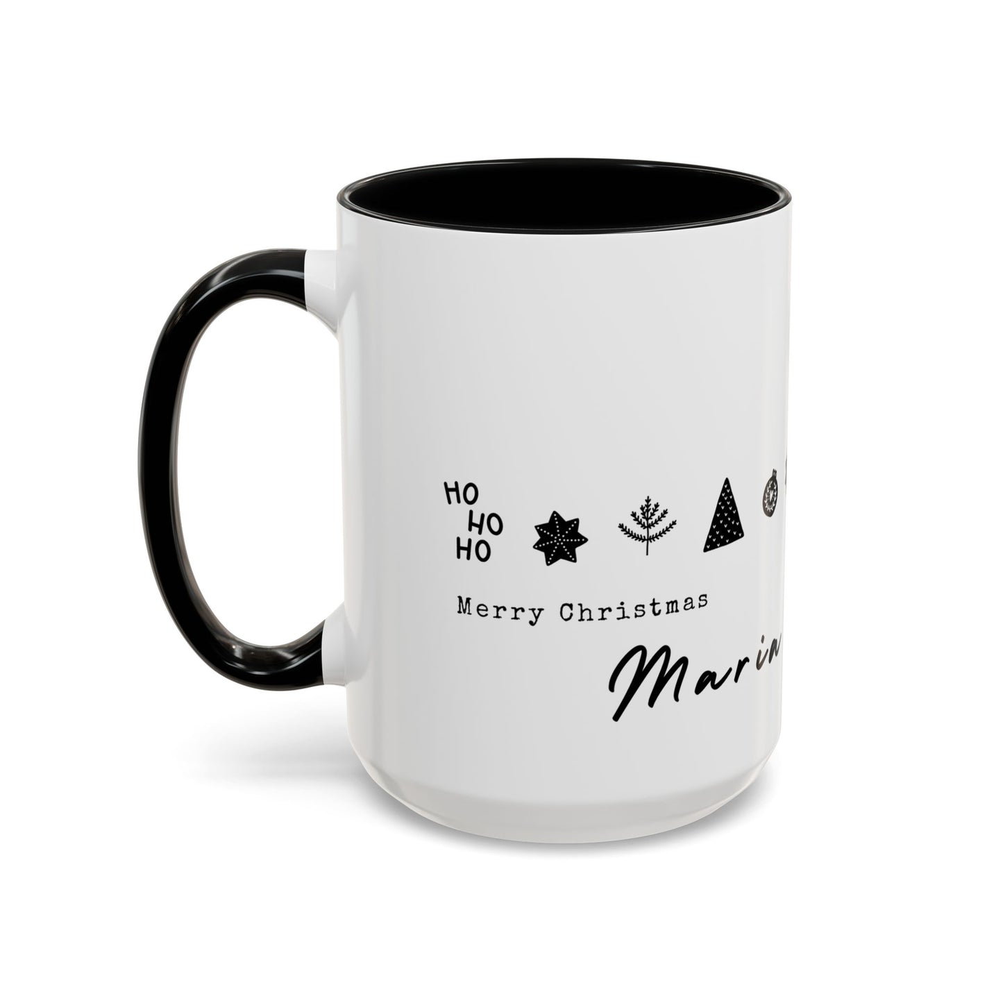 Hohoho, Merry Christmas, Maria, Name Customizable - Accent Coffee Mug (11, 15oz) - 11117