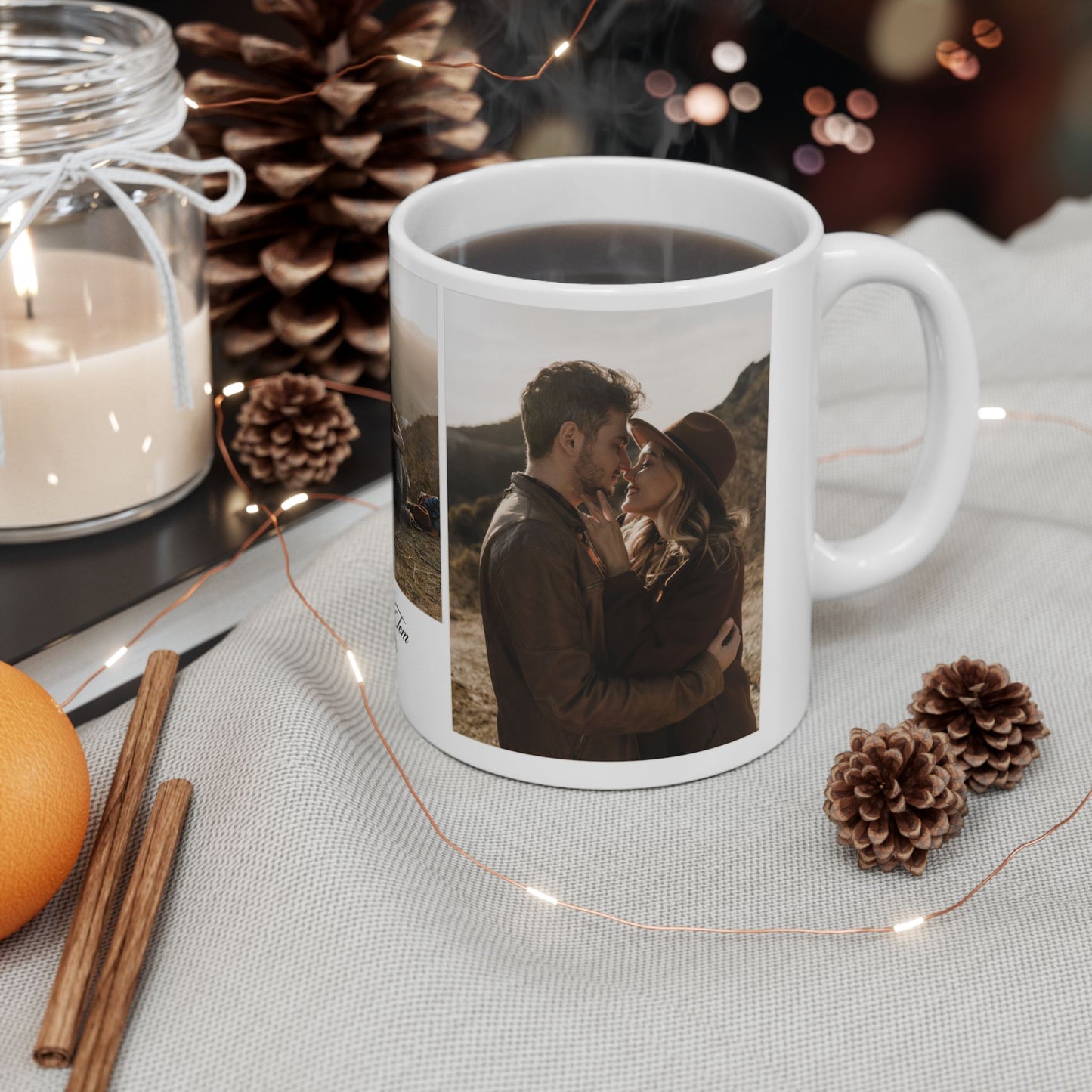Julian & Tom, Couple's Photos, Customizable - Ceramic Mug, (11oz, 15oz) - 11030