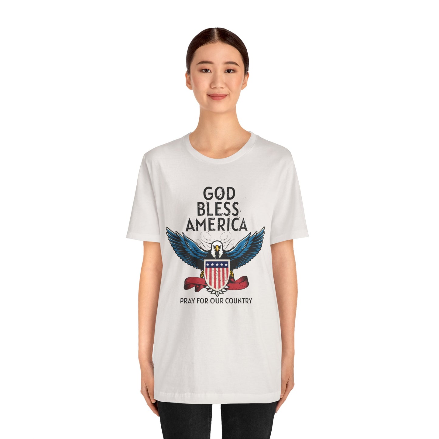 God Bless America Unisex Tee | Patriotic Shirt, American Eagle Design, Casual Wear, Independence Day, Gifts for Veterans - 13786