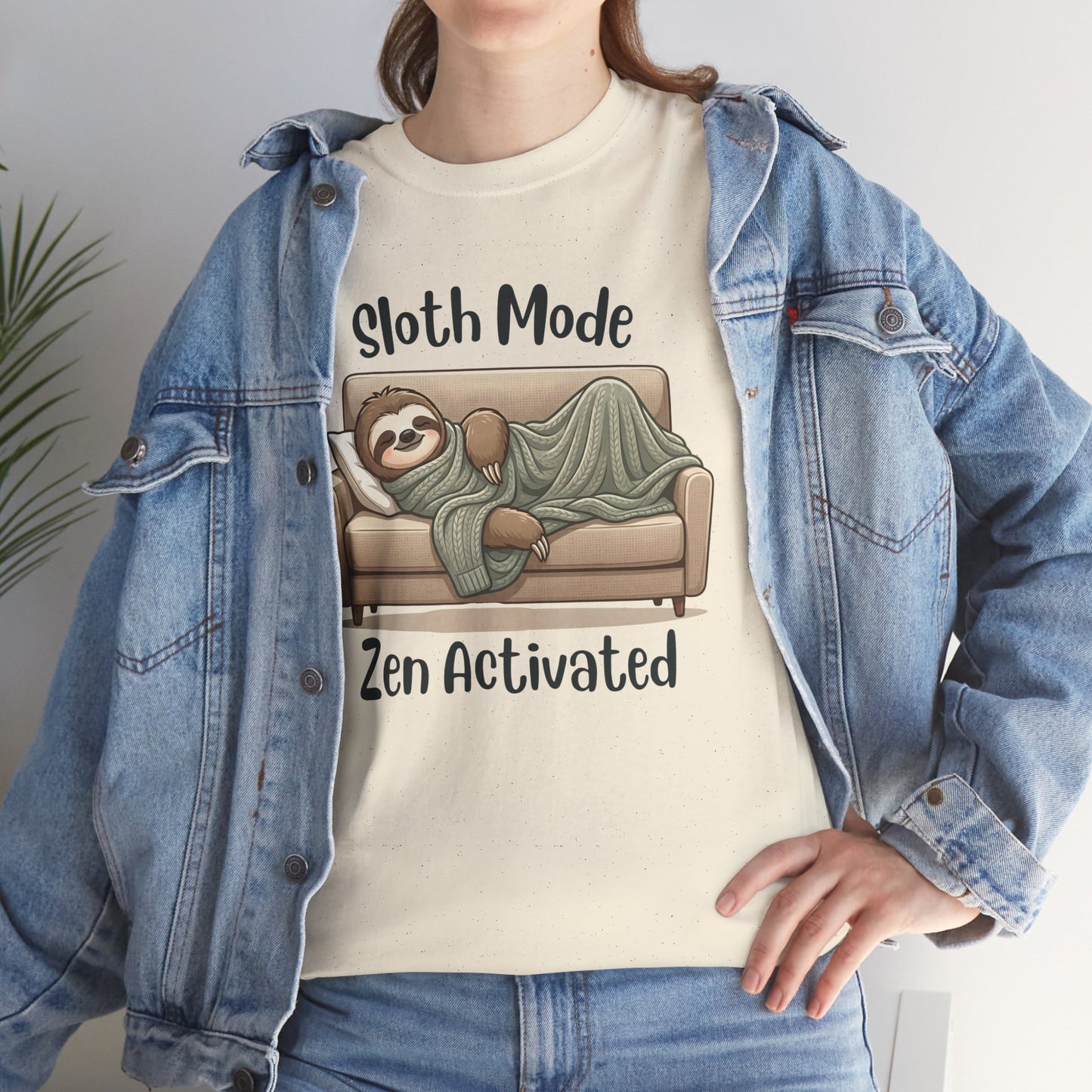 Funny Sloth T-Shirt – “Sloth Mode, Zen Activated” Cute Relaxing Tee - 14844
