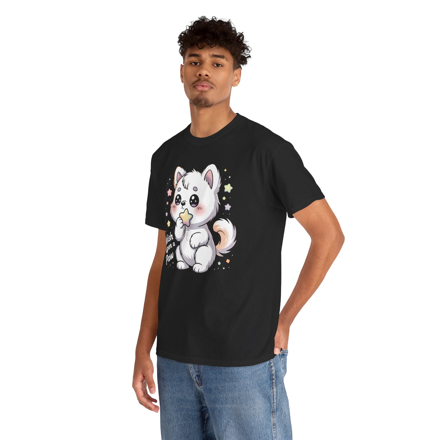 Cute Kitten T-Shirt – “Wish Upon a Paw” Kawaii Cat Tee Gift - 14851