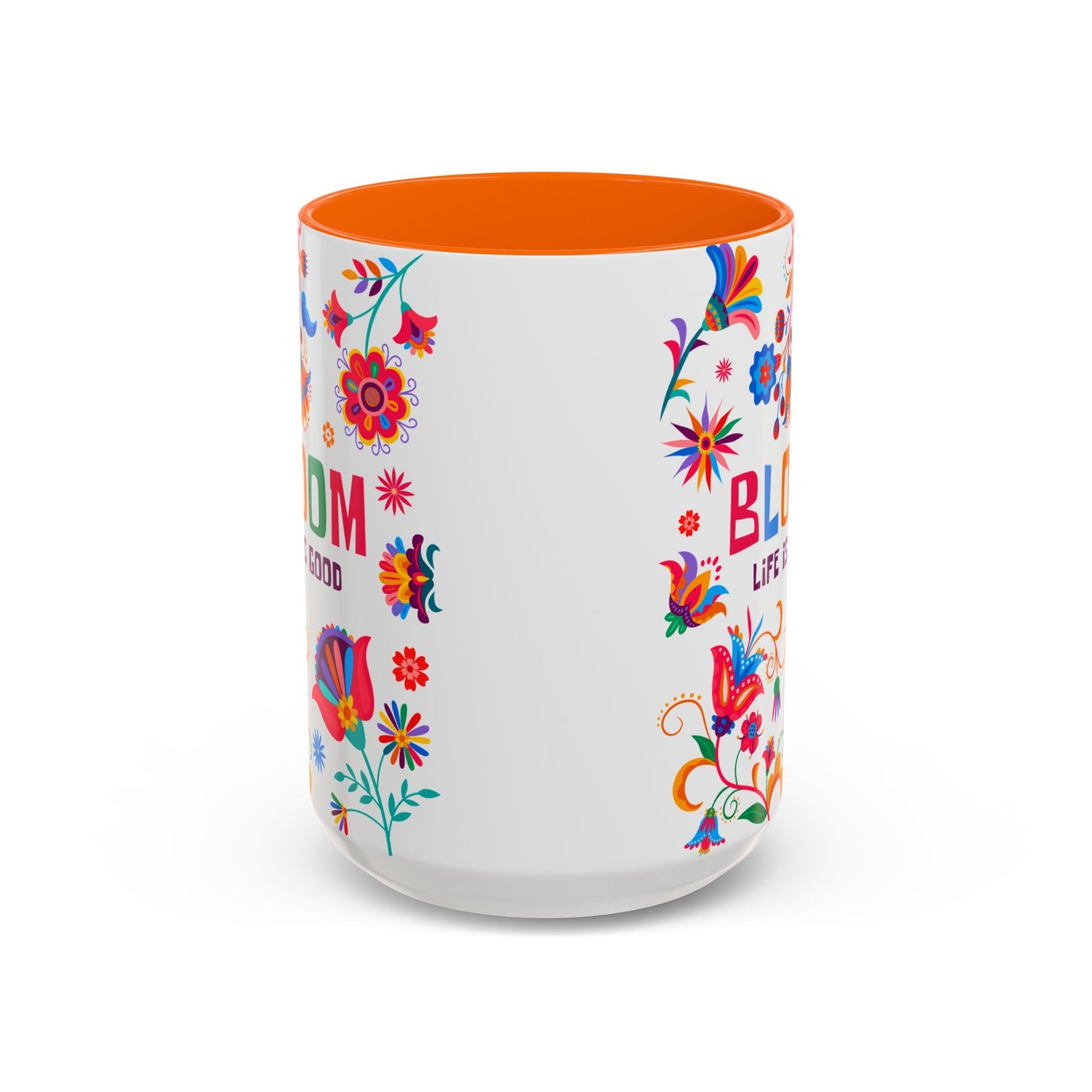 Colorful Floral Accent Coffee Mug - Bloom Life is Good - 14082