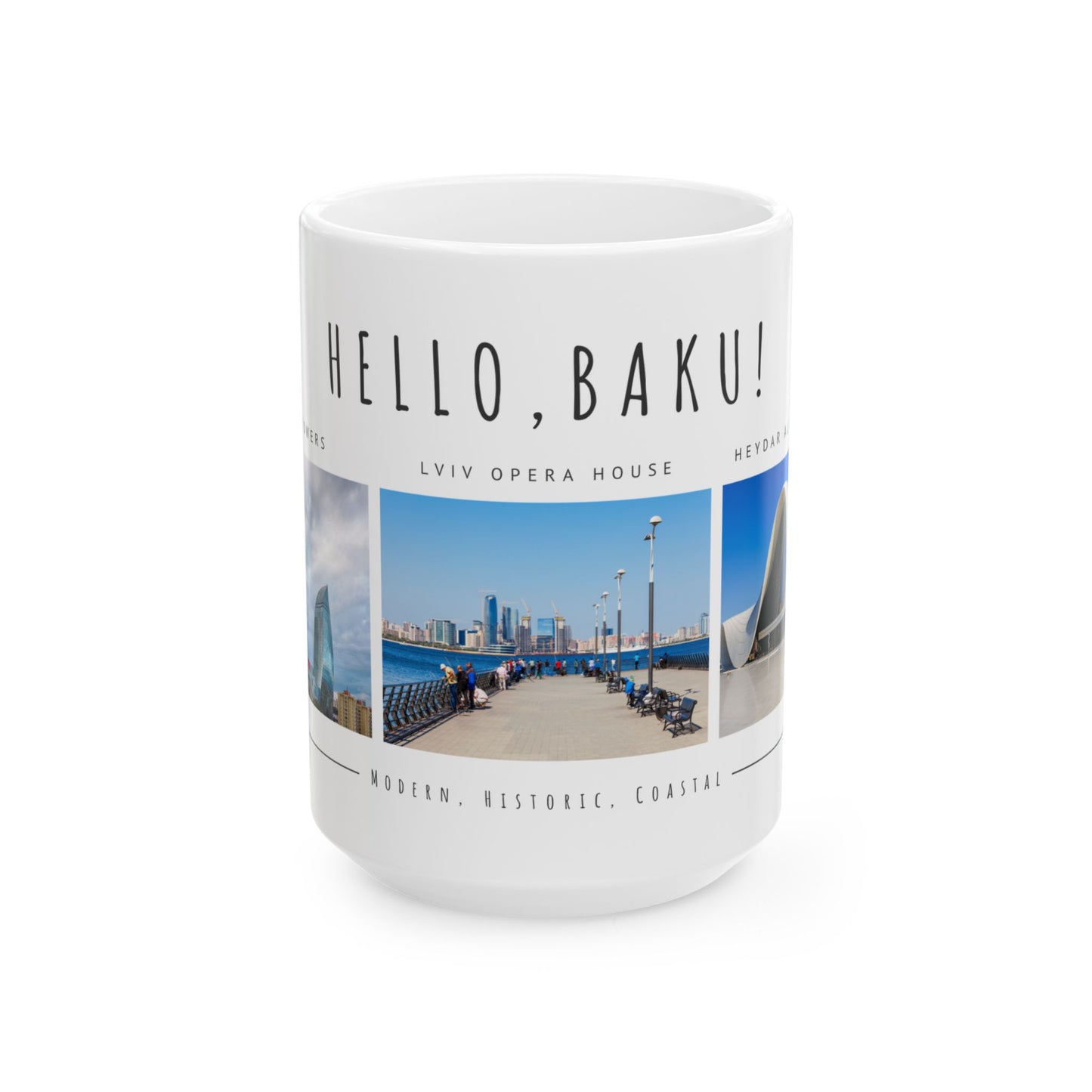 Hello Baku! Scenic Ceramic Mug - 11oz & 15oz - Perfect Gift for Travelers & City Lovers - 12237