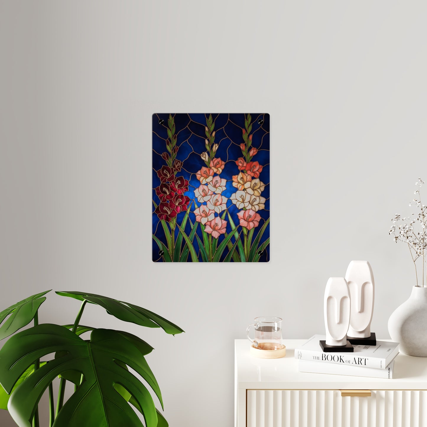 Gladiolus Floral Acrylic Wall Art Panel – Elegant Garden Blooms Home Decor - 14606