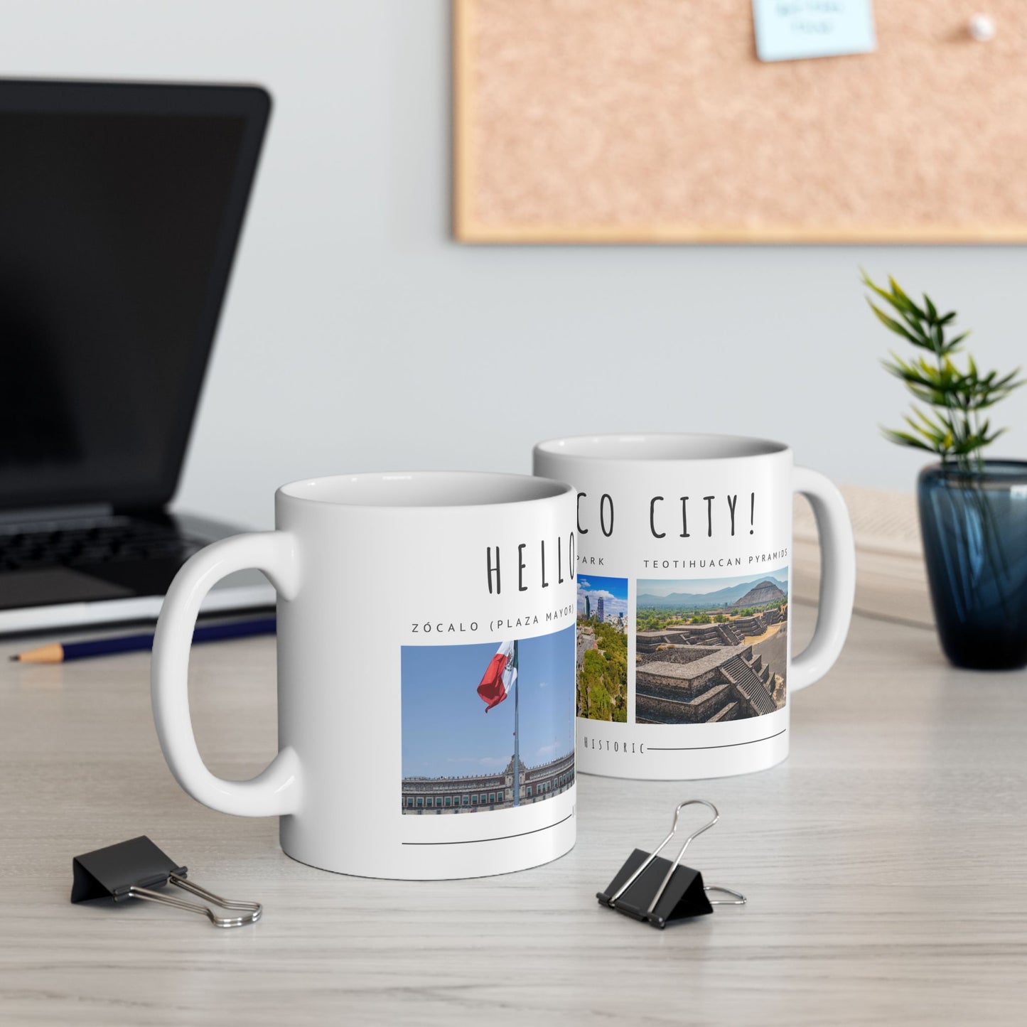 Hello Mexico City Ceramic Mug - 11oz & 15oz - Vibrant, Cultural Design - 12018