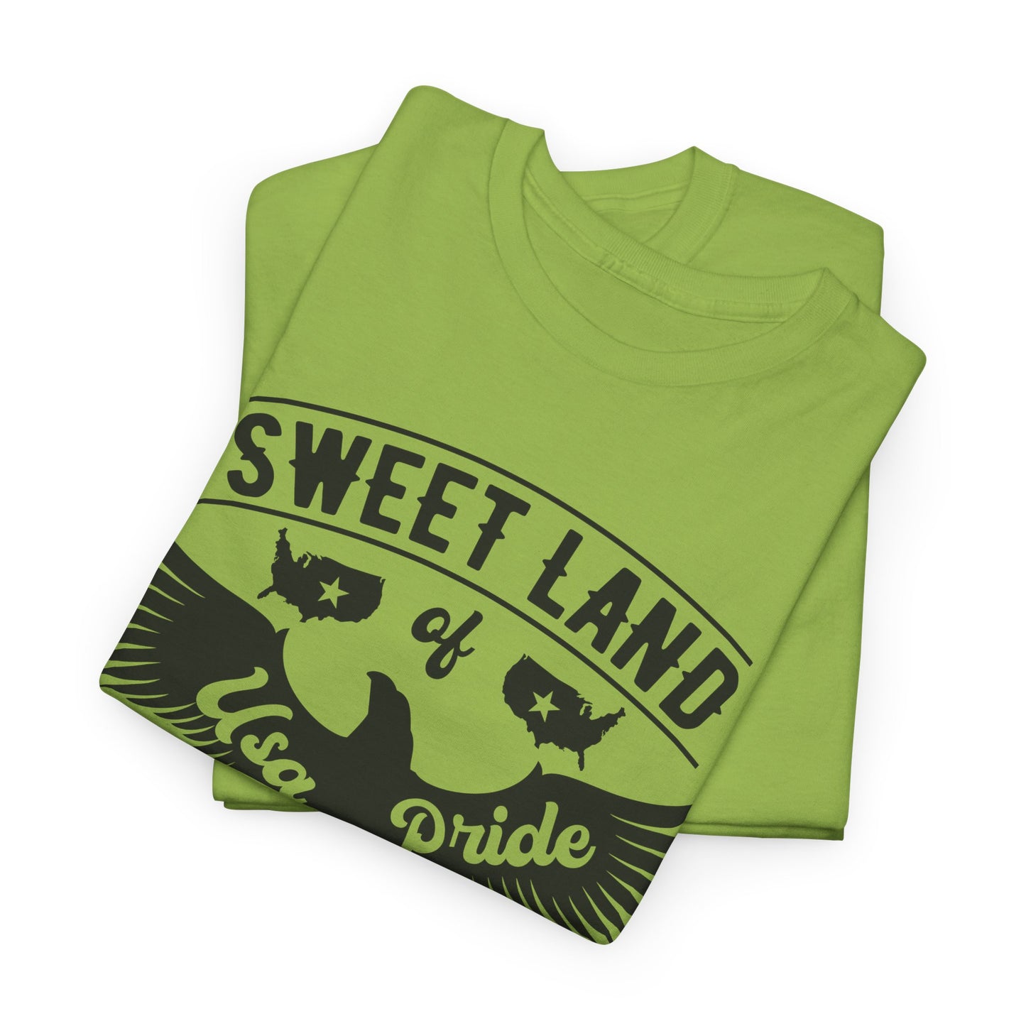 Sweet Land of Liberty Design, Unisex Heavy Cotton Tee: Patriotic T-shirt, Gift for Freedom Lovers, Casual Wear, Independence Day Shirt - 13492