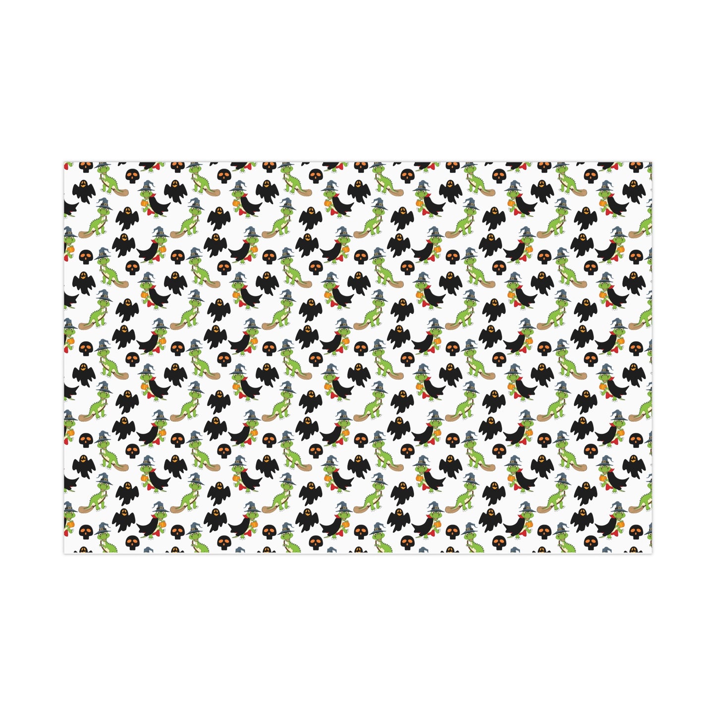 Green Dinosaur Witch  - Gift Wrap Papers - 13989