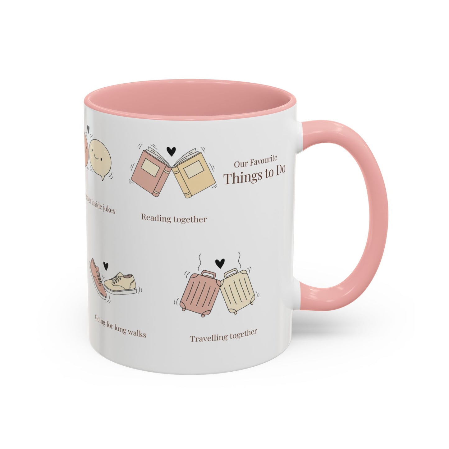 Our Favorite Things to Do Valentine’s Mug – Cozy Couples Illustrated Accent Coffee Mug - 14702