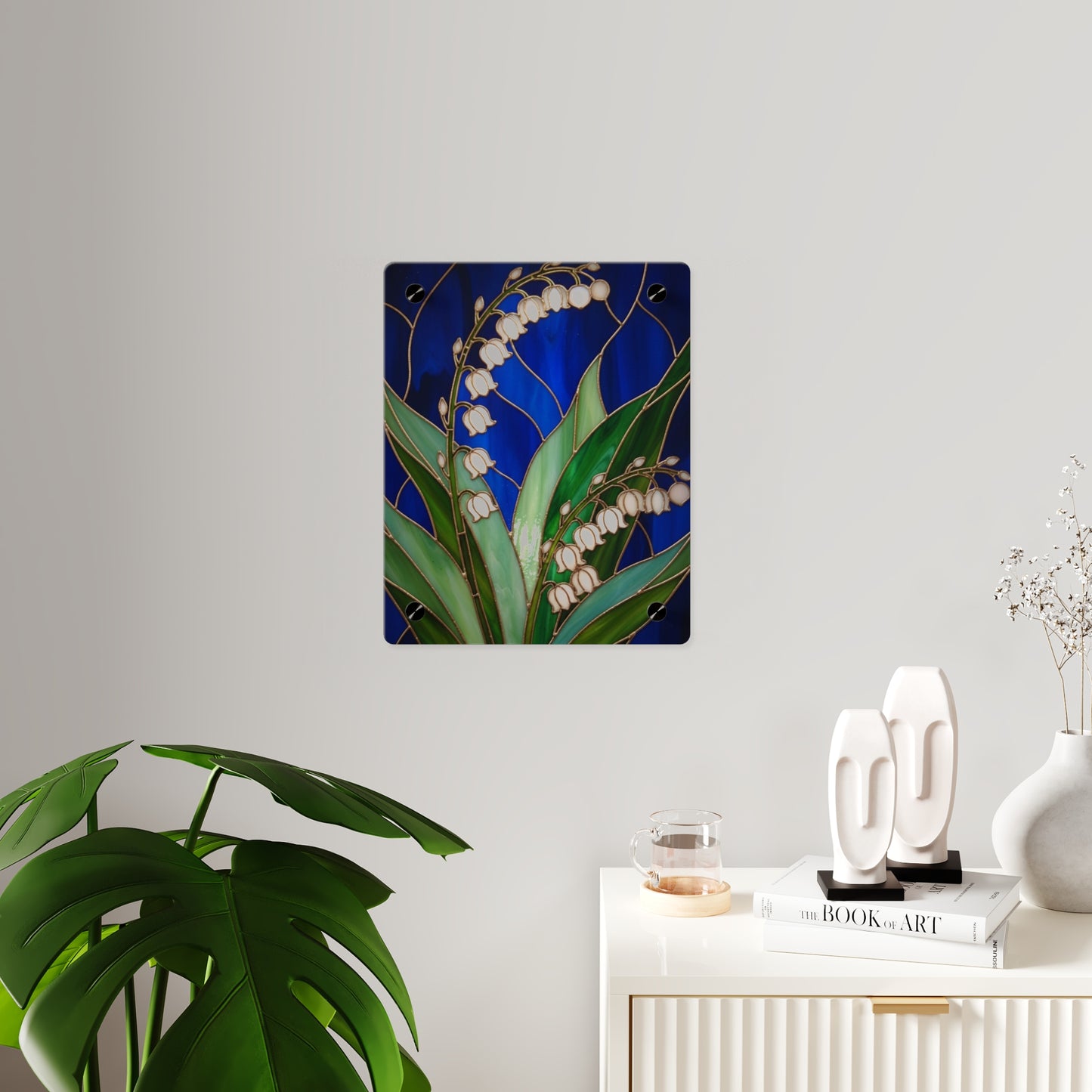 Lily of the Valley Acrylic Wall Art Panel — Botanical Floral Home Decor - 14603