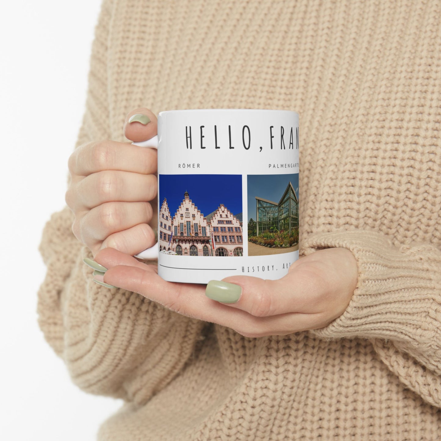 Hello, Frankfurt! Ceramic Mug - 11oz/15oz - Perfect Gift for Travel Lovers - 12172