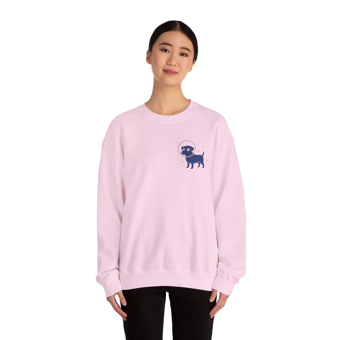 Dog in Space Crewneck Sweatshirt – Space Puppy Graphic Pullover - 14678