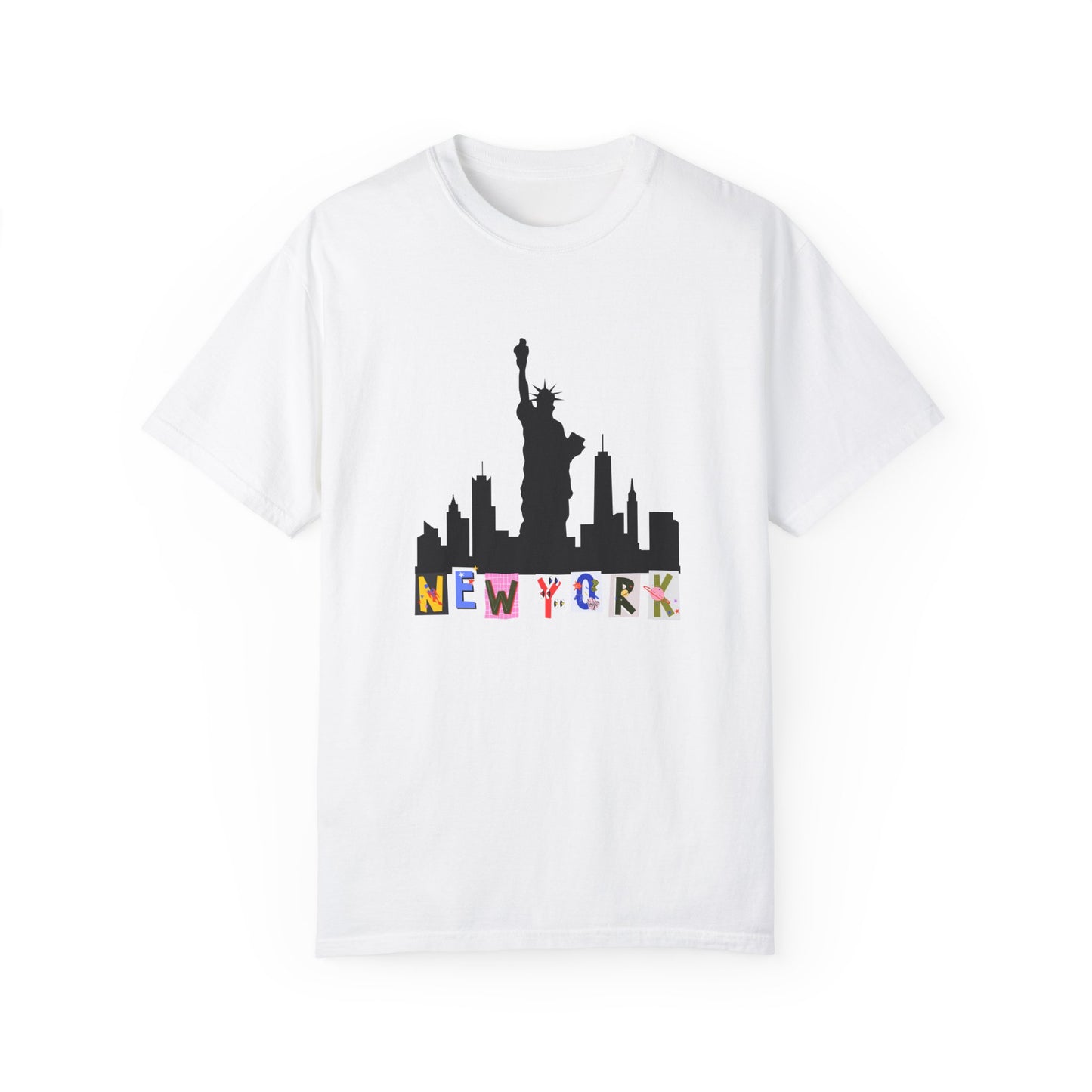New York Skyline Graphic T-Shirt - Unisex Garment-Dyed Tee for City Lovers - 12002