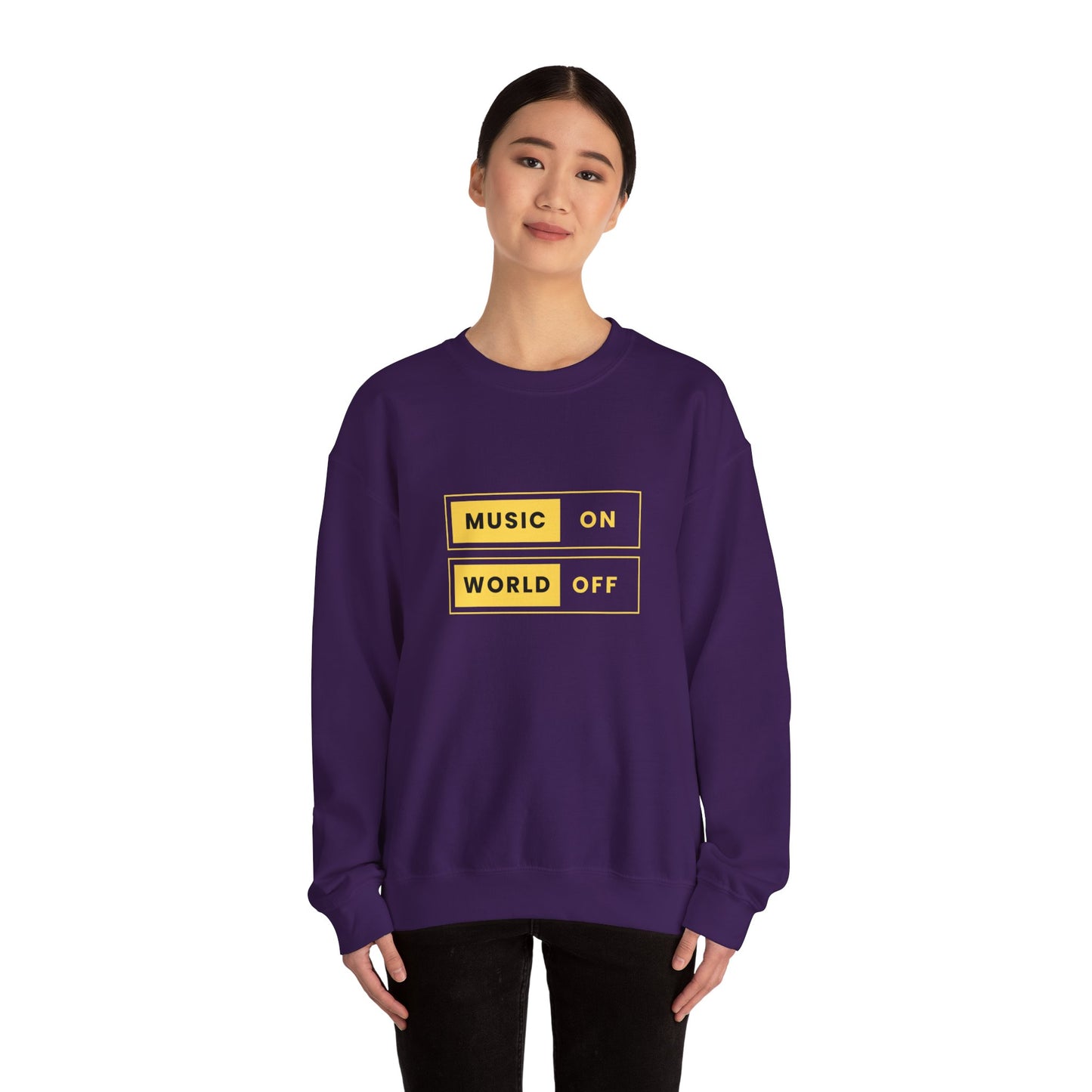 Music On, World Off - Unisex Heavy Blend™ Crewneck Sweatshirt - 10603