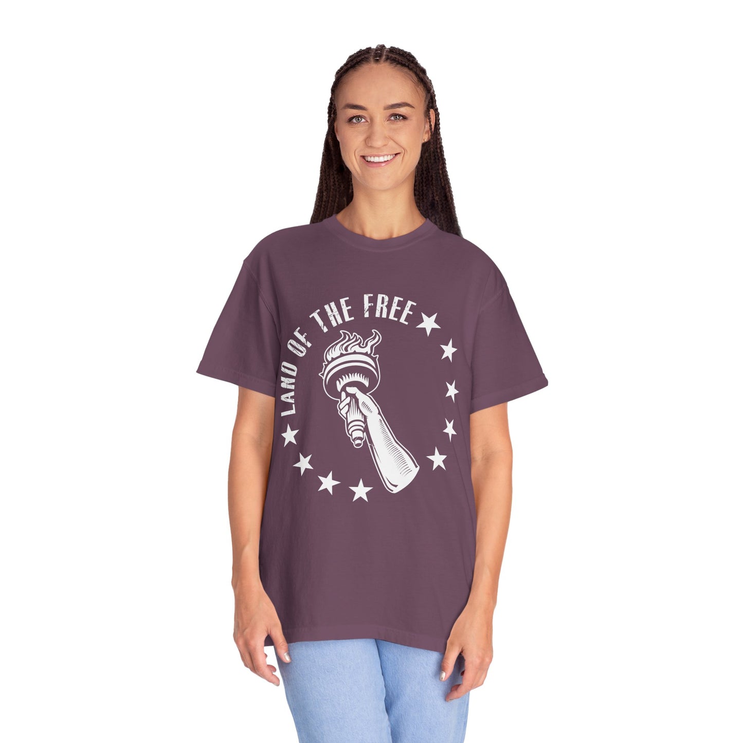 Land Of the Free Graphic T-Shirt, Casual Wear for Independence Day, Gift for Freedom Lovers, Unisex Tee for Everyday Style, Comfort and Style - 13640