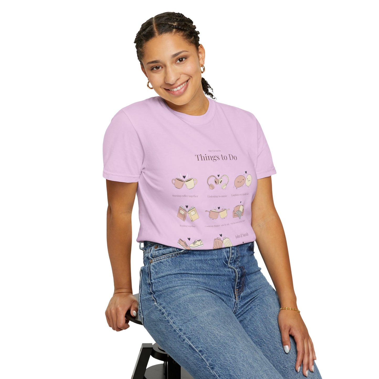Our Favourite Things to Do Together – Personalised Valentine’s Illustration T-Shirt Gift - 14720