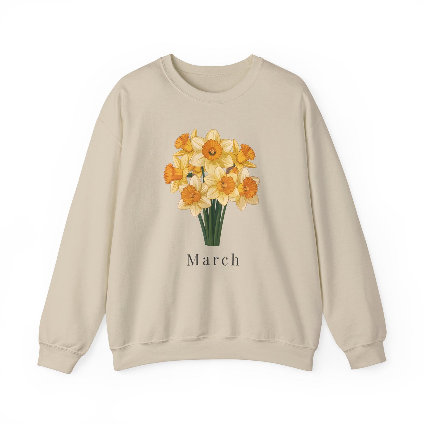 March Birth Flower Daffodil Bouquet Sweatshirt – Floral Birthday Gift Crewneck - 14823